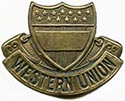 1870's Western Union messenger hat badge.