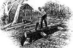 Early Style Lumber Saw Pit