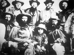 Reuben Van Ornum, center Zacheus Van Ornum, left and some of the rescue party, 1862.