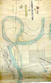 Map of the Missouri River at Omaha, (Florence) Nebraska