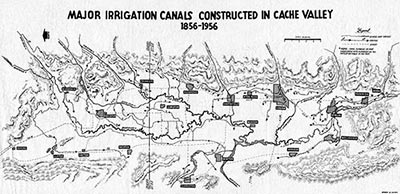 Major Irrigation Canals Constructed in Cache Valley from 1856-1956.