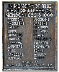 In Memory of the first settlers of Mendon, Utah in 1859-1860.