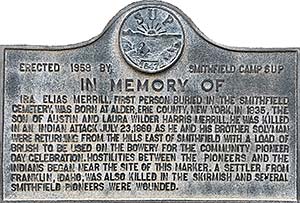 In Memory of Ira Elias Merrill, killed by the indians 23 July 1860