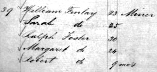 William Findley, Jr.and Ralph Forster 1854 Passenger Listing