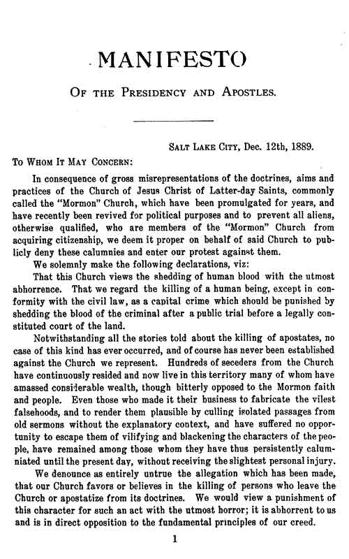 1890 Manifesto Page 1