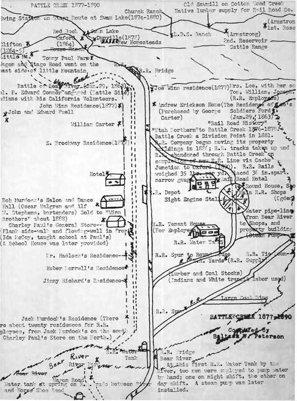 Utan & Northern Railroad Layout at Battle Creek, Idaho.