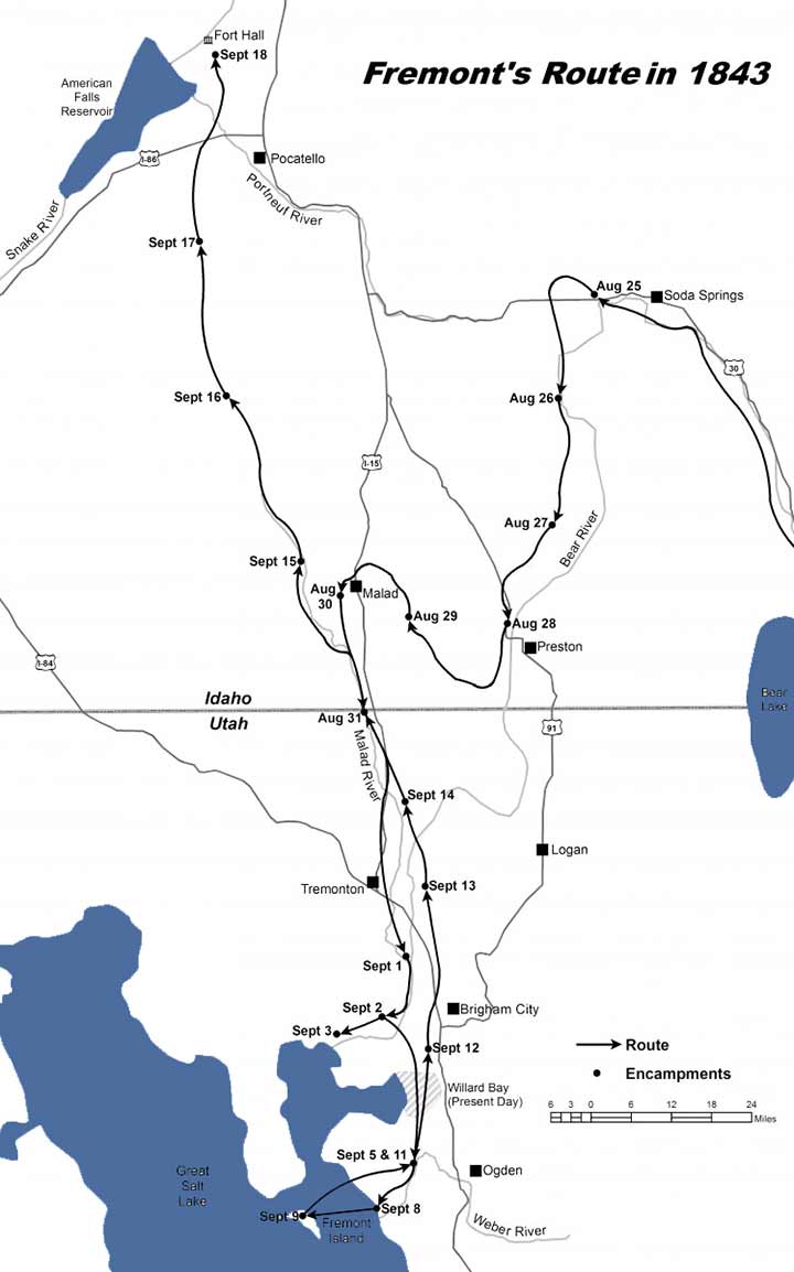 Captain John C. Fremont's Route into the Intermountain Area in 1843